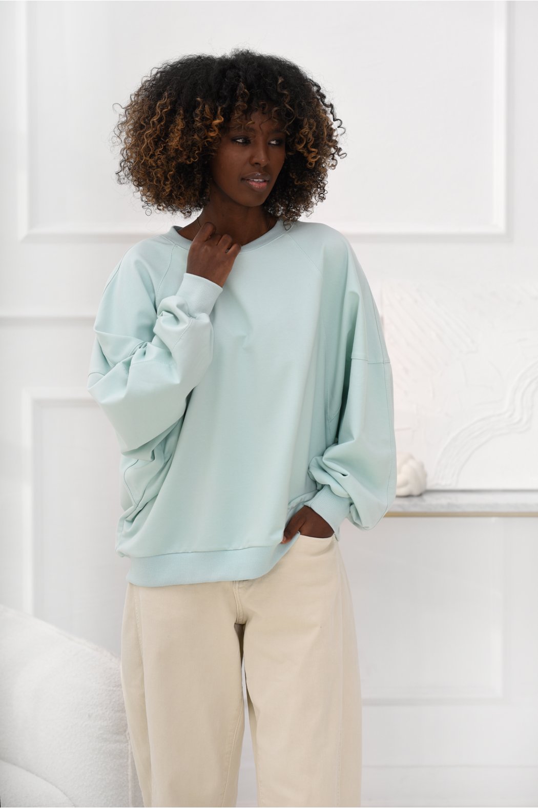 BAWEŁNIANA BLUZA OVERSIZE...