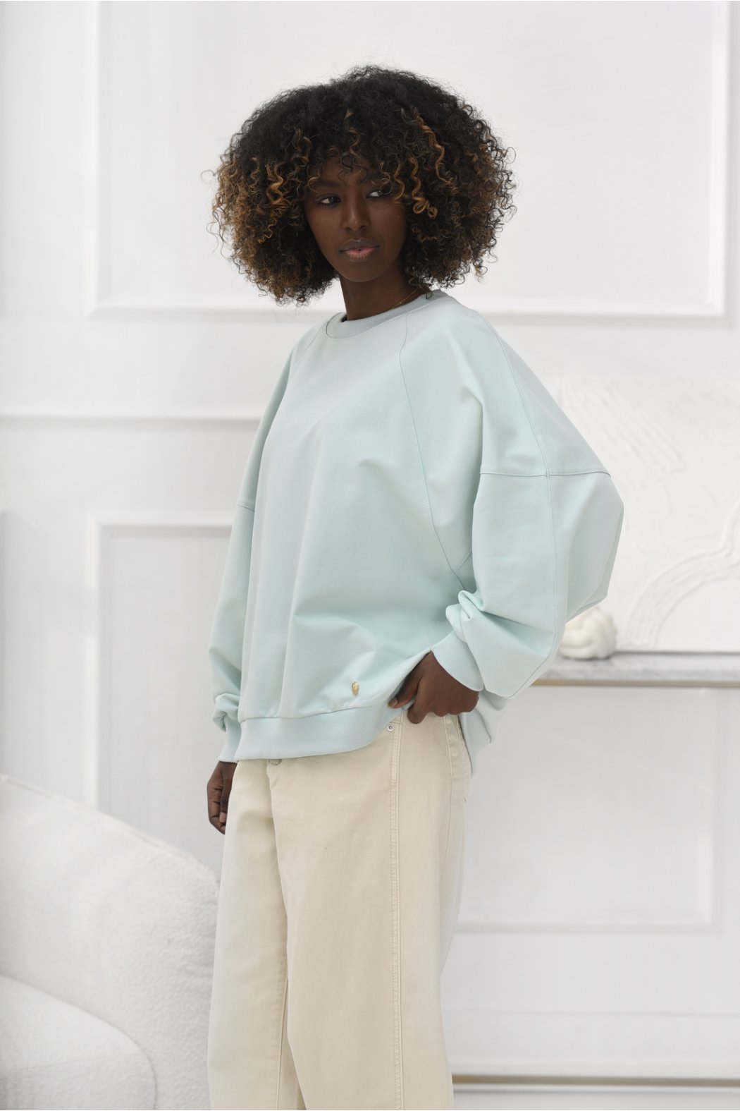 BAWEŁNIANA BLUZA OVERSIZE...