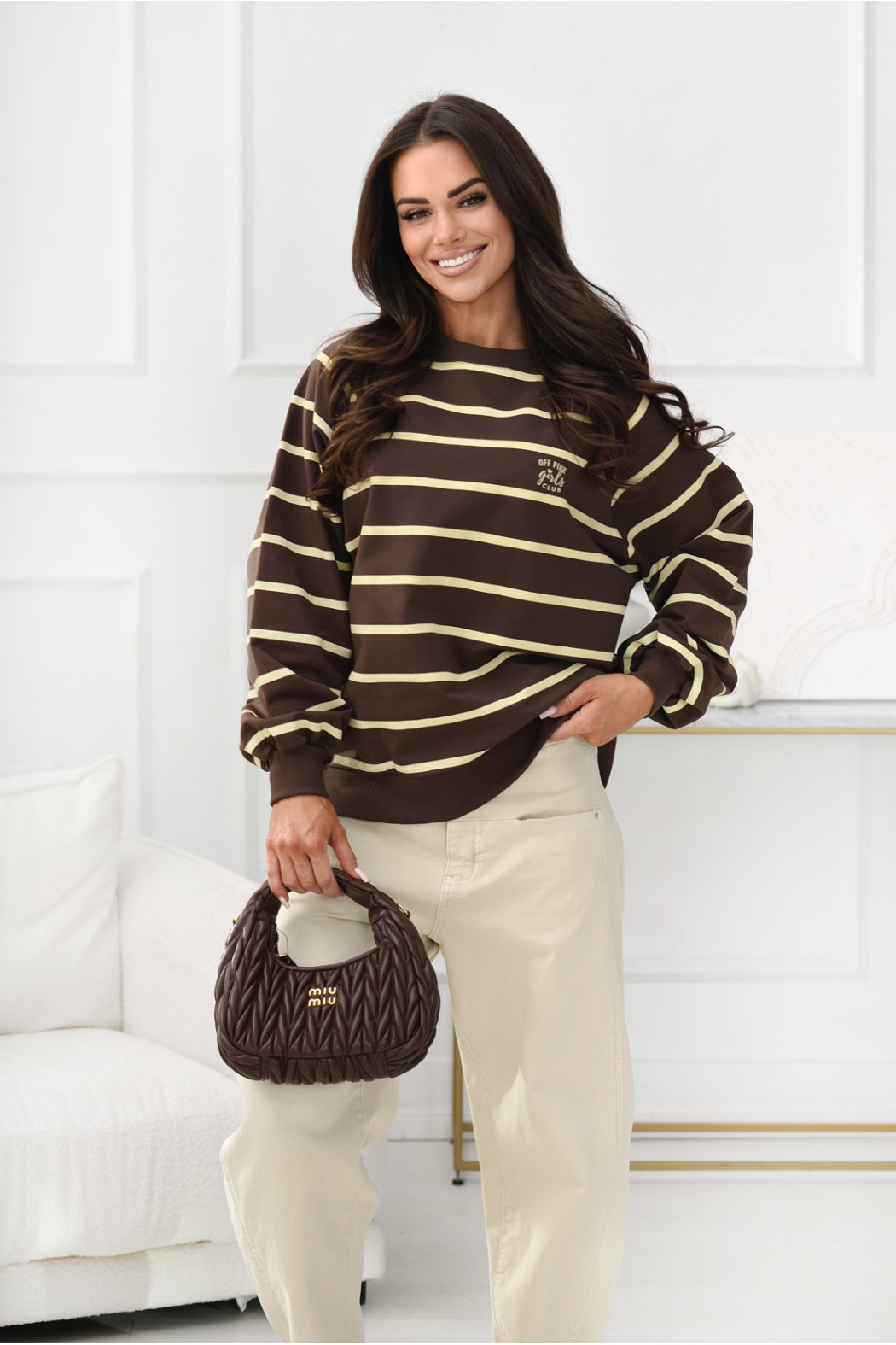 BAWEŁNIANA BLUZA W PASKI...