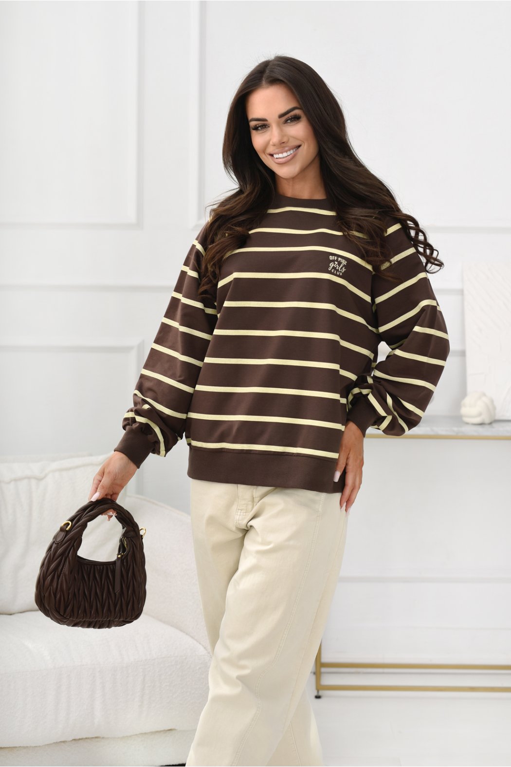 BAWEŁNIANA BLUZA W PASKI...