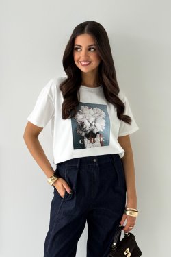 BAWEŁNIANY T-SHIRT Z NADRUKIEM ELYS