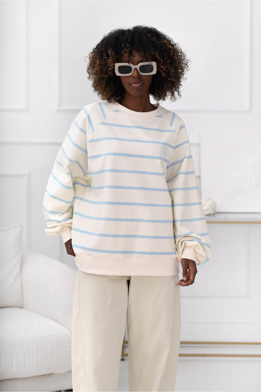 BAWEŁNIANA BLUZA W PASKI...