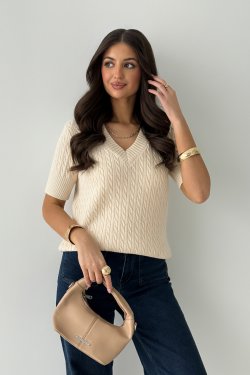 SWETER Z DEKOLTEM W SEREK - IDA