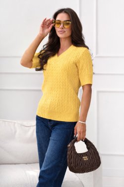 SWETER Z DEKOLTEM W SEREK - IDA