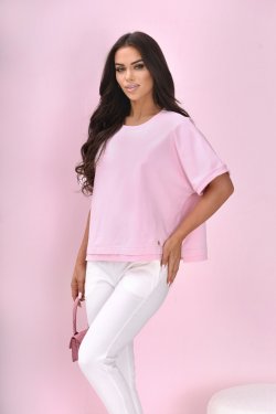 BAWEŁNIANA BLUZA Z KRÓTKIM RĘKAWEM - NOVIA