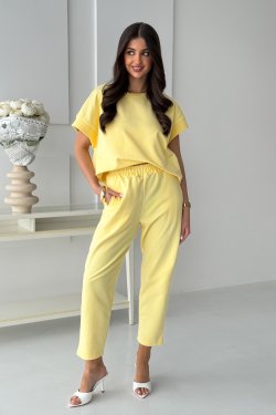 BAWEŁNIANE SPODNIE Z LUŹNĄ NOGAWKĄ - AYA