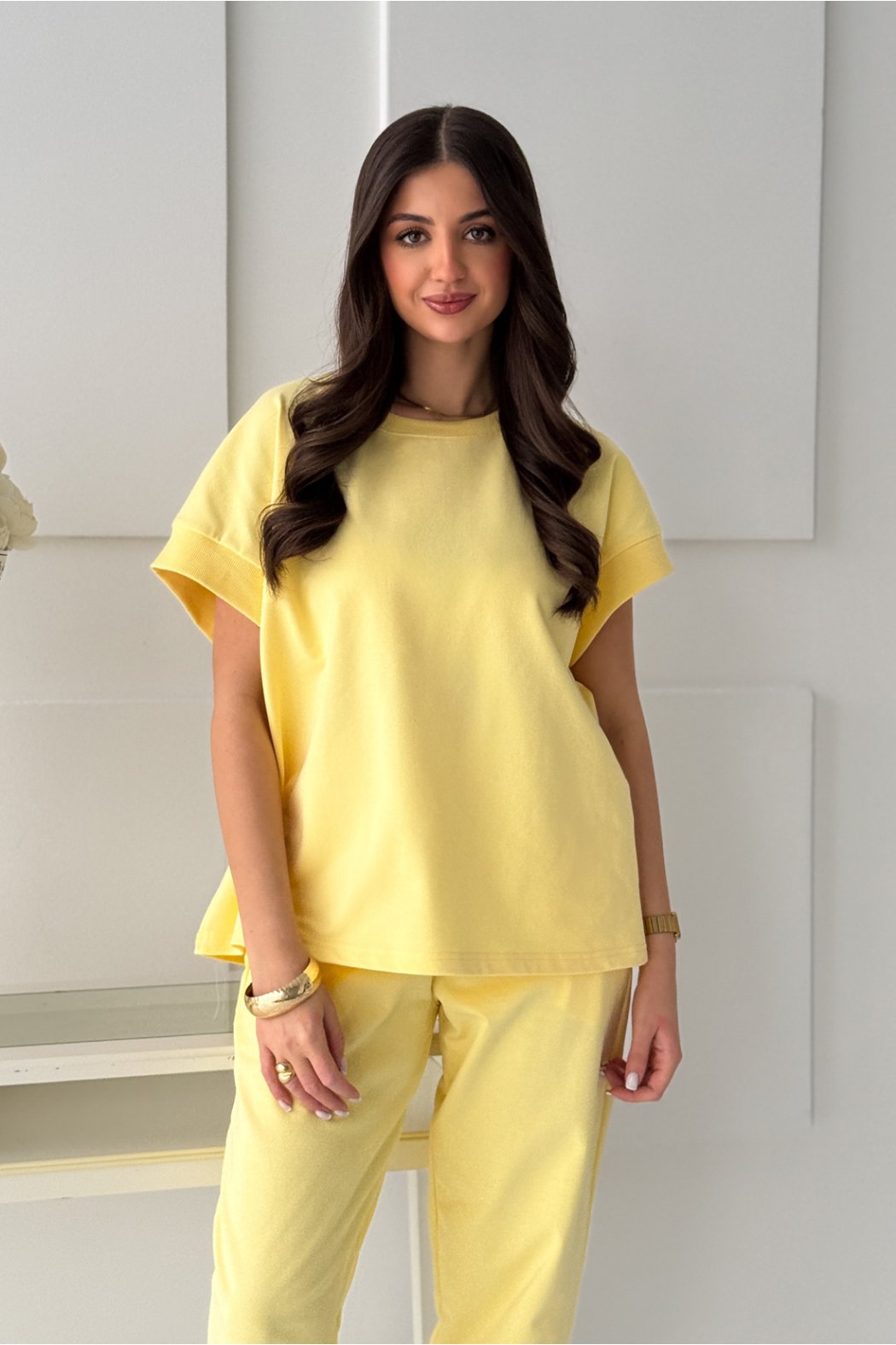 BAWEŁNIANA BLUZA Z KRÓTKIM...