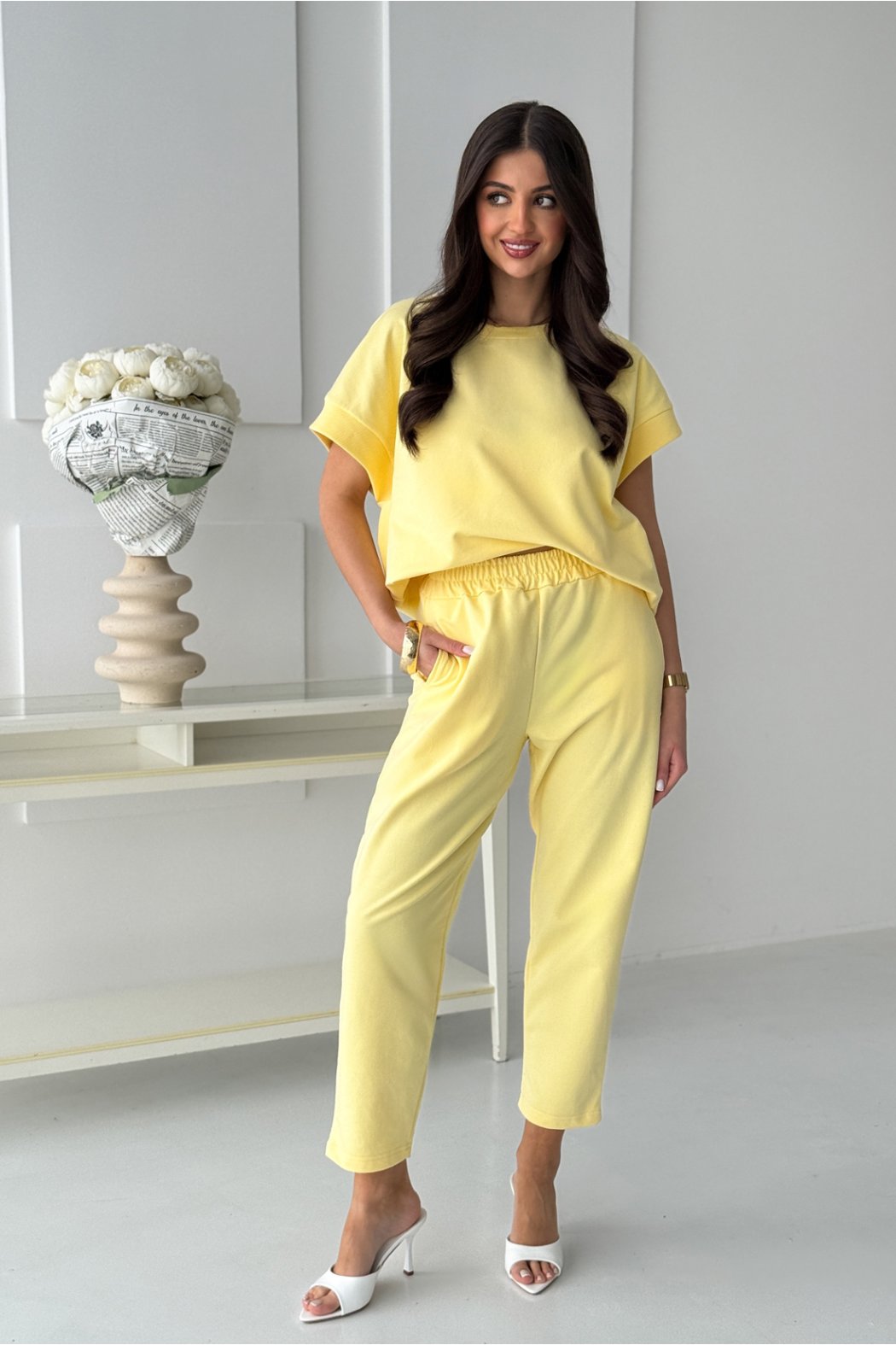 BAWEŁNIANA BLUZA Z KRÓTKIM...