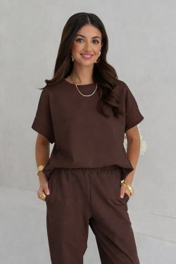 BAWEŁNIANA BLUZA Z KRÓTKIM RĘKAWEM - AYA