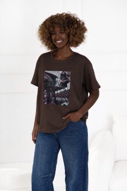 BAWEŁNIANY T-SHIRT Z NADRUKIEM DE LUXE