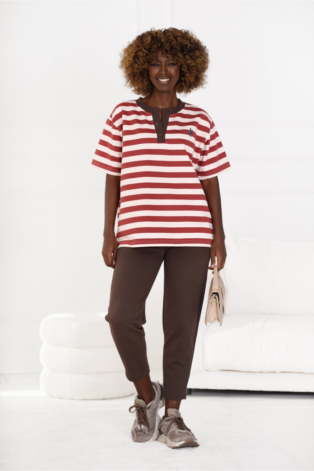 BAWEŁNIANA BLUZA W PASKI Z...