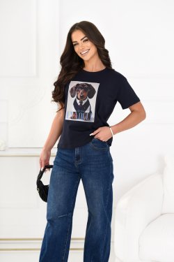 BAWEŁNIANY T-SHIRT Z NADRUKIEM ARNO