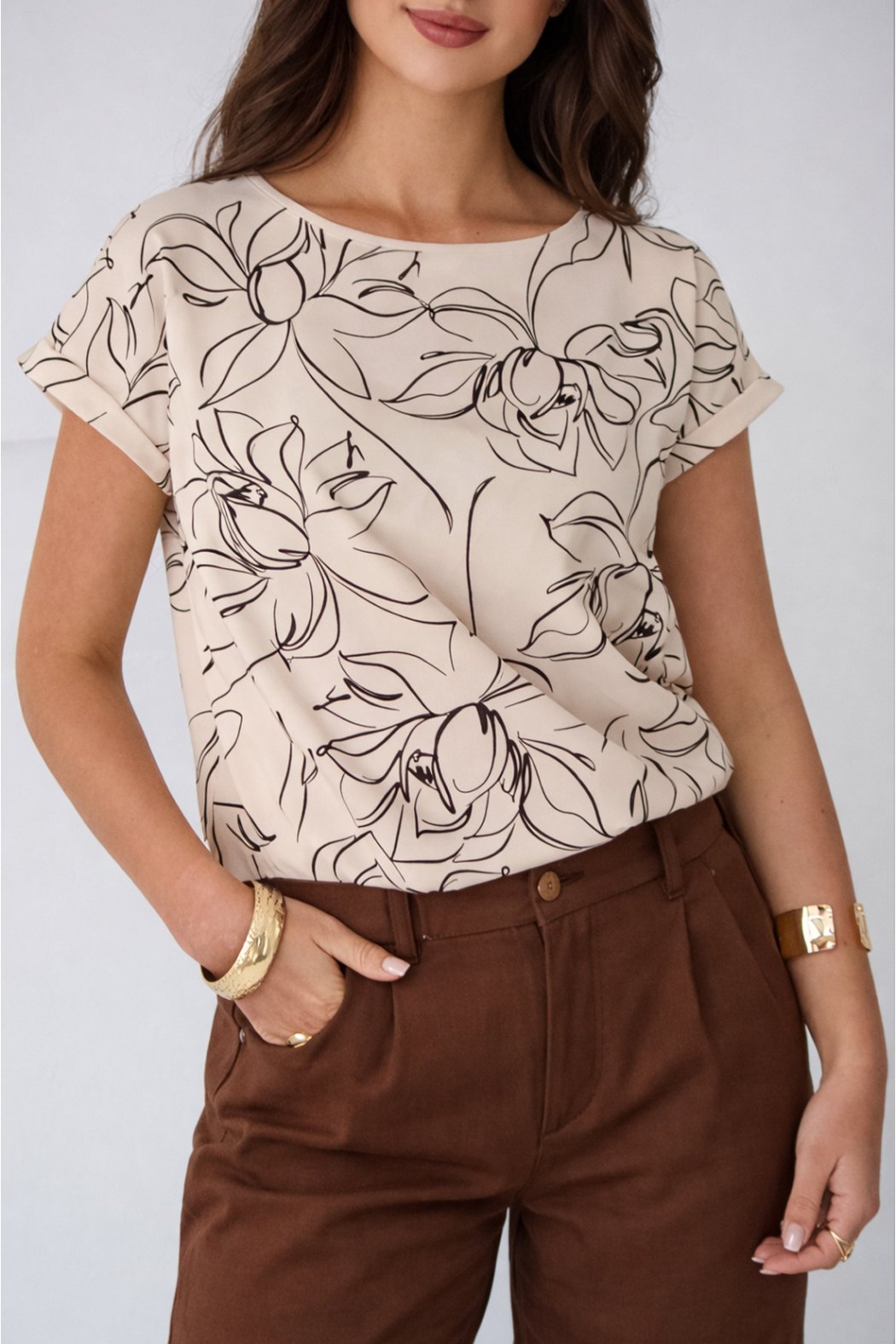 BAWEŁNIANA BLUZKA W KWIATY...