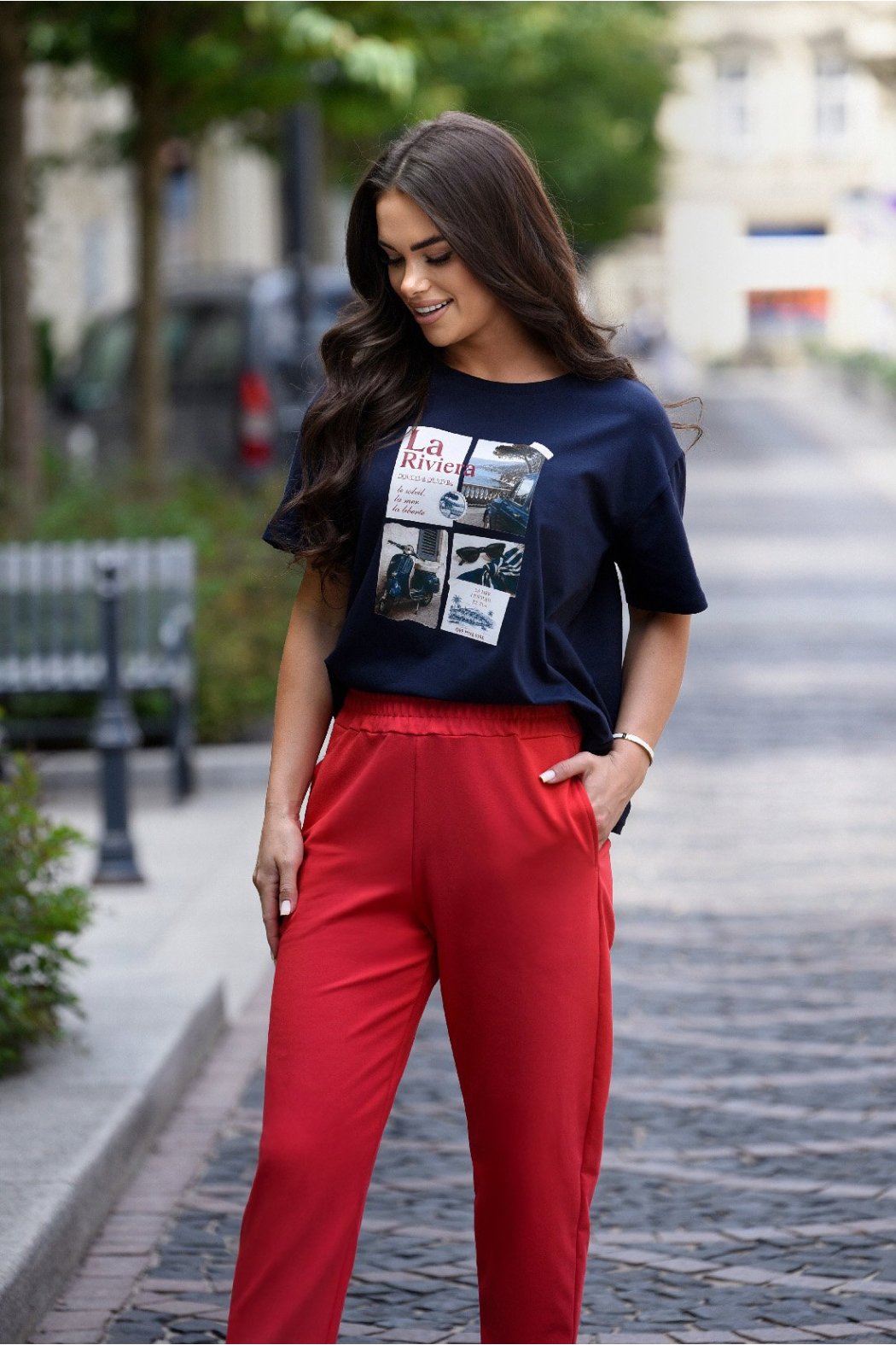 T-SHIRT Z NADRUKIEM LA RIVIERA