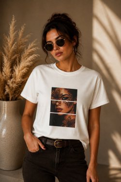T-SHIRT Z NADRUKIEM AMAYA